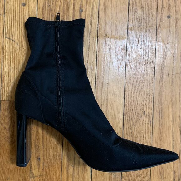 Zara Stretch Fabric Heeled Ankle Boots Size 9 - Picture 2 of 6